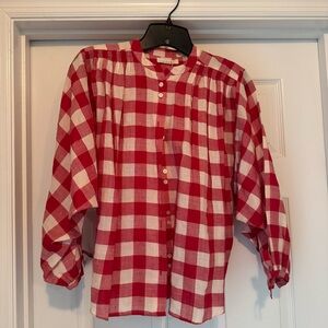 Doen O'Keeffe Top - St Ouen Sweet Cherry
Plaid   NWT